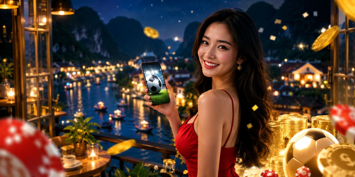 Quán cà phê Ninh Bình gợi cảnh xem voucher bóng đá trên điện thoại